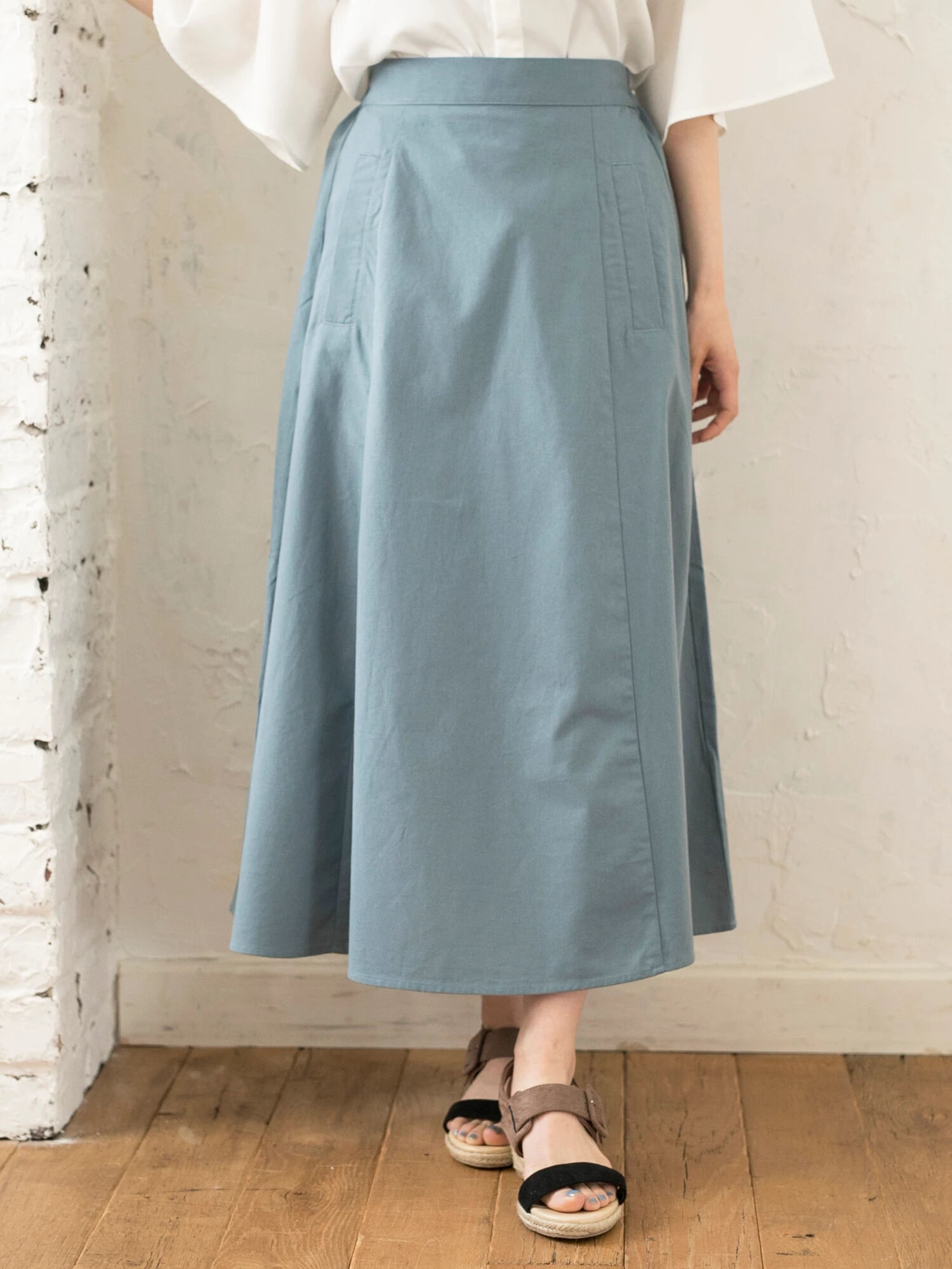 And Search(アンドサーチ)のコットンリネンフレアロングスカート（スカート） - ファッションレンタルのメチャカリ